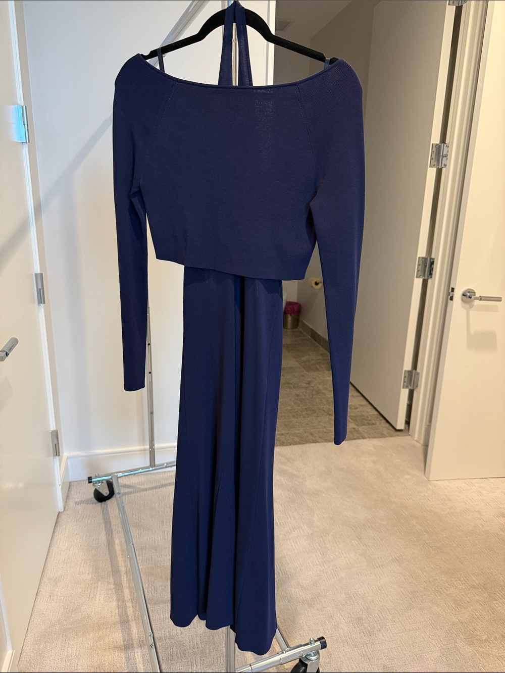 Barbara Bui Navy Long Sleeve Maxi Dress